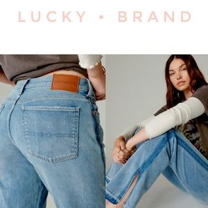 Lucky Brand Mid Rise Sweet Straight Jeans w Slits ✨ Golden Hour Size 26 | boho